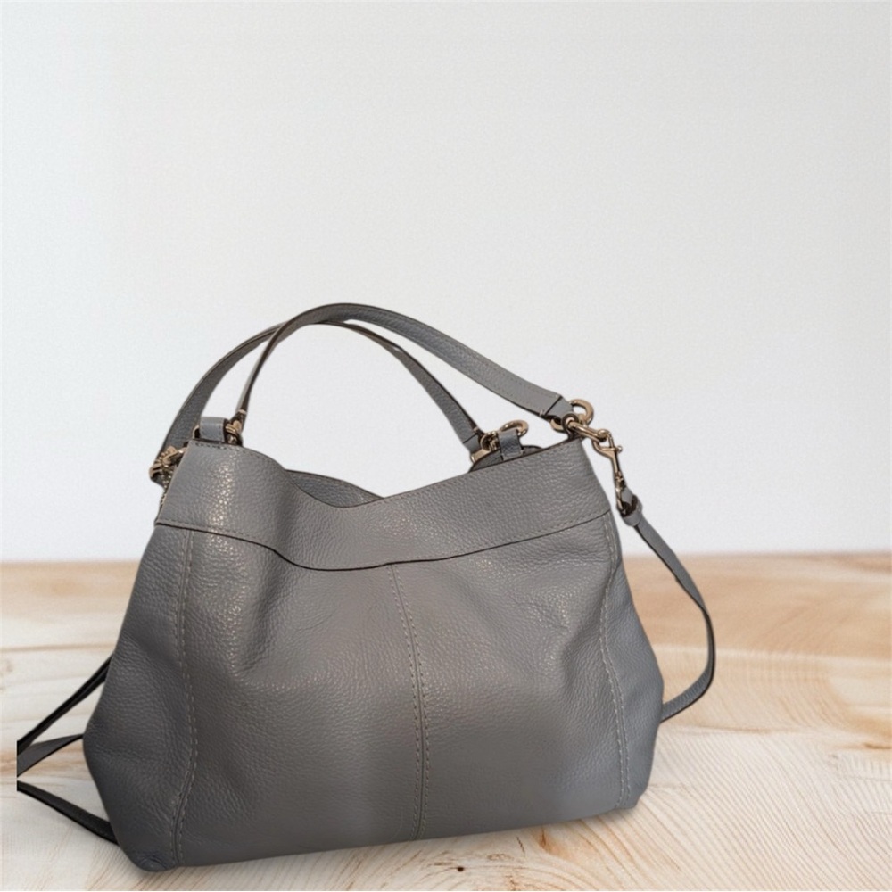 Coach Charcoal Leather Shoulder Bag - Picture 2 of 9